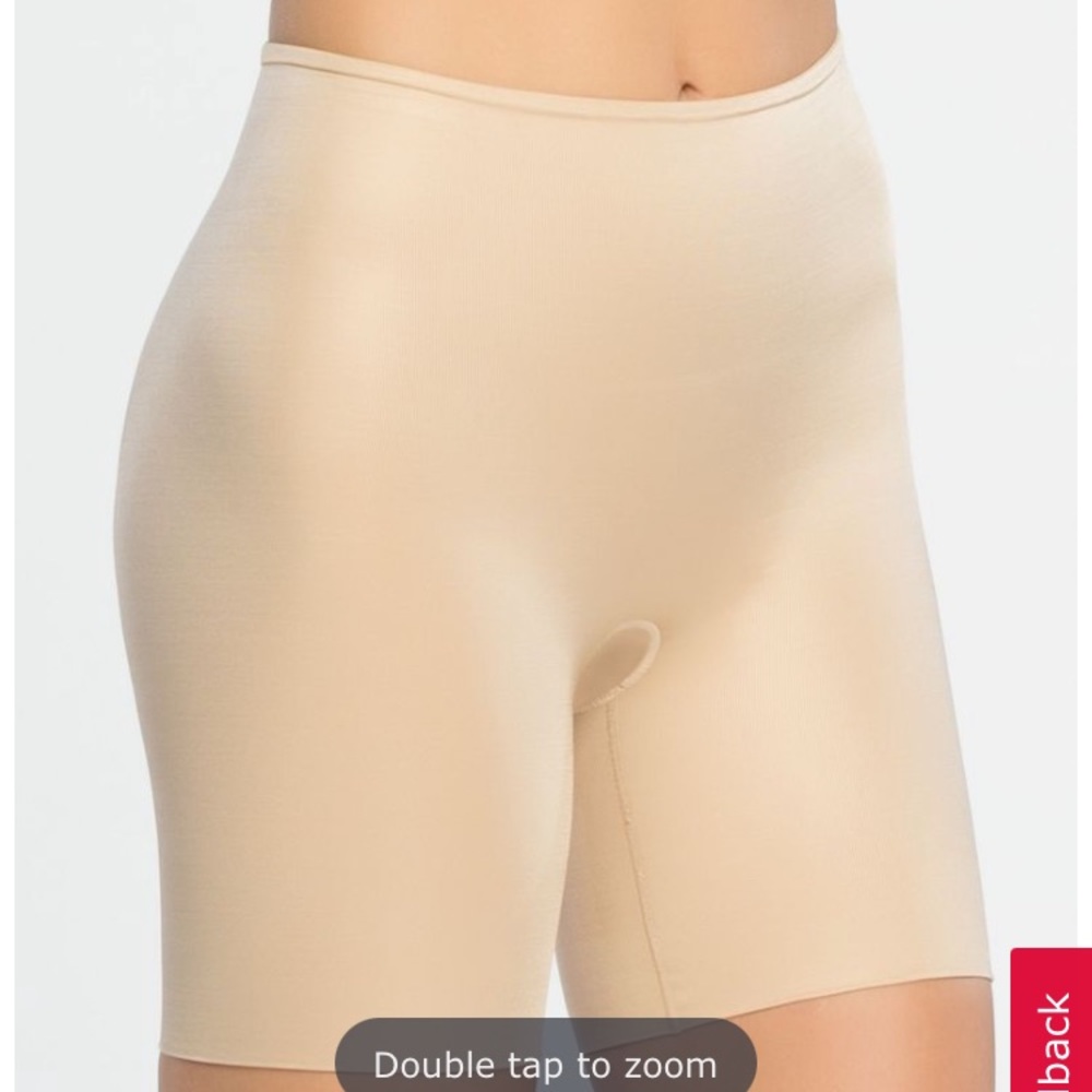 Nude spanx shape wear mid-thigh high rise short size small